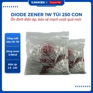 Zener Diode 1W Bag of 250 3.9V/5.1V/5.6V/6.2V/7.5V/8.2V/9.1V/12V/15V/18V/20V/24V Good Quality ILinhk