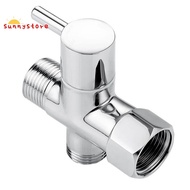 Arofa Brass T Adapter with Shut-Off Valve 3-Way Tee Connector 7/8In X 7/8In X G1/2 for Toilet Bidet Sprayer