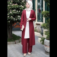 Women  Muslimah Suit  Tops &amp; Pants Plus Size Seluar Muslim Long Loose Blouse Slack Baju Kurung  Set Warda