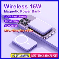 15W Magnetic Wireless Power Bank Battery Pack Powerbank Portable Charger 5000mAh for Android iPhone 14/13/12pro max mini 20W External Battery