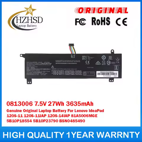 0813006 7.5V 27Wh 3635mAh Genuine Original Laptop Battery For Lenovo IdeaPad 120S-11 120S-11IAP 120S