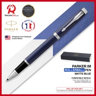 Parker IM Rollerball Pen - Matte Blue Chrome Trim (with Black - Medium (M) Refill) / {ORIGINAL} / [RetailsON]