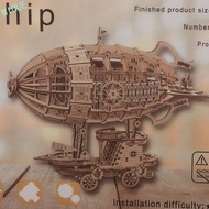 MIQUE Airship Model, Wooden Construction Mechanical Design 3D Wooden Puzzle, Toy Construction Hand C