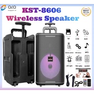 ✆Kingster Kst-8806 8.5 Inches Portable Karaoke Wireless Bluetooth Speaker With Wired Free Microphone