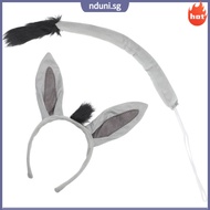 Donkey Headband Tail Set Hat Decor Outfit Costume Accessories Accessory nduni