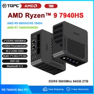 SZBOX TR9 Ryzen 9 7940HS R7 7840HS คอมพิวเตอร์ขนาดเล็ก Windows11 DDR5 64GB PCIE4.0เทราไบต์ SSD 1 WII