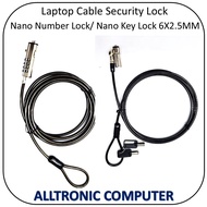 Nano Lock Notebook Security Cable / Nano Key Lock / Nano Number Lock for Laptop 6x2.5mm Anti-thief