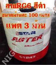 ห้ามสั่งรวมกับของอย่างอื่น สั่งได้ 1 แพคต่อคำสั่งซื้อเท่านั้น แพค 3 ม้วน PSI FASTER สายนำสัญญาณRG6 ช