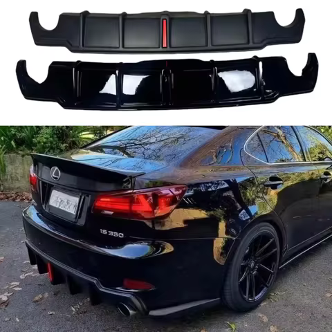 For Lexus IS250 IS300 IS350 2006-2012 Rear Bumper Lip Diffuser With LED Spoiler Splitter Diffuser Ca