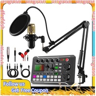 【D&F】F998 Sound Card and BM800 Microphone Kit Mic Sound Mixer Sound Card Audio Mixing Console Amplif
