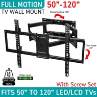 Heavy Duty Full Motion TV Wall Mount Bracket Adjustable Swivel Tilt 50-120 Inch for LED LCD Smart TV