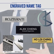 Custom Made Engraved Name Tag / Name Tags Teachers Students Office Position With Magnet Metal Pin