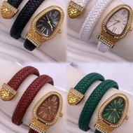 Snake-Shaped Diamond Ladies Watch Unique Fashionable Snake Head Women's Quartz Wrist Watch Bracelet 