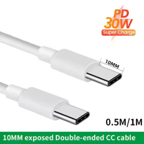 USB C to C PD 30W 3A Fast Charger Cable Extended Tip for Cubot KingKong Mini3 Mini2 Pro / KingKong 7