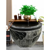 111V Fish Tank Ceramic Pot Water Circulation Filter Ceramic Ornament Water Tank Stone Basin Water Fe