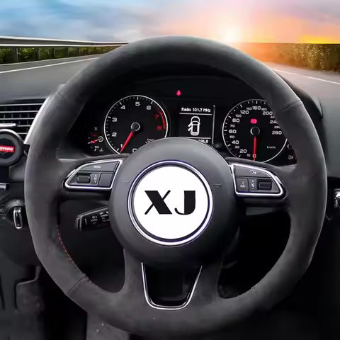 in Alcantara Car Braiding Steering Wheel Cover for Audi Q3 8U Q5 8R Q7 4L SQ5 8R 2011 2012 2013 2014