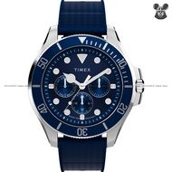 TIMEX TW2Y33400 Men's Analog Watch HARBORSIDE COAST Multifunction Quartz 43mm Blue Silicone Strap Bl