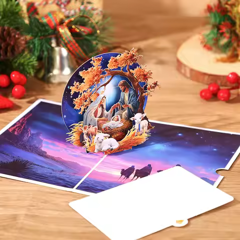 Three Kings Worshiping the Birth of Jesus: 3D Pop-Up Card