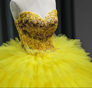 GAUN PERNIKAHAN KUNING BALLGOWN SQUEEN BERPAYET KUNING BALLGOWN YELLOW GOWN WEDDING
