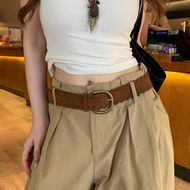 Y2K Vintage Brown Belt Minimalist Fashion Waist Belt For Women & Men