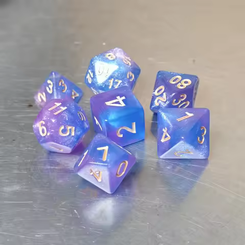 7Pcs/Set Starry Sky Style Dice Set D&D COC RPG Fantasy Potion Bottle Dungeons and Dragons DnD Deskto