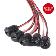 Type-C Female Socket Connector 5pcs 2-Pin Universal Fast Charging Port Car Charging Accessories With