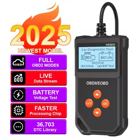 Check Engine System Battery Tester Fault Code Clear Car Diagnostic Tools MS812 Car OBD2 Code Reader 