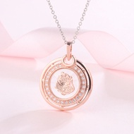 Time Running Twelve Zodiac Sign Pendant Necklace Female 12 Zodiac No Fading Rotating Windmill Meanin