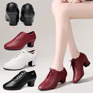 【High Cost-Performance】 Ballroom Sneakers Female Soft-Soled Latin Dance Shoes Mid-Heel Multi-Soled Teacher Shoes Modern Dancing Shoes For Women