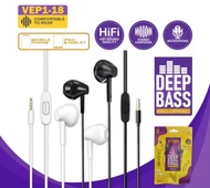 HEADSET V-Gen VEP1-18 Wired Earphones Deep Bass With Mic / Headset Handsfree V-Gen / Headset vgen Ex