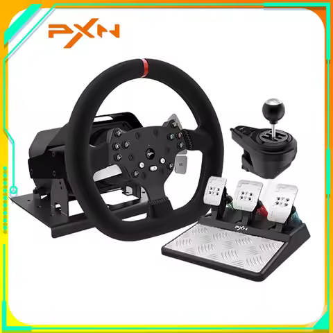 Pxn V10 Steering Wheel Gaming Controller Wired Force 900 Rotation Game Steering Wheel For Ps3/Ps4/Sw