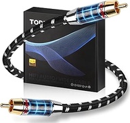 TODN Audiophile Digital Coaxial Audio Cable RCA to RCA Male Subwoofer Cable 75-Ohm SPDIF Coax with O