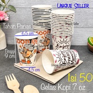 [Contents 50] White Paper Cup with 7 oz Pattern (Hot) 7oz White Fiesta Pattern Heat Resistant Paper 