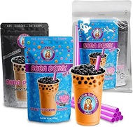 THAI ICED TEA Boba Tea Kit / Gift Box Includes Tea Powder, Tapioca Pearls &amp; Straws By Buddha Bubbles Boba