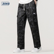ZEKE B0052 Camouflage Cargo Pants Men lalaki Tactical Six PocketWorking Cargo Pant Plain Trouser