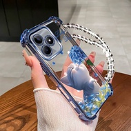 Case for Redmi note 13 pro+ note 13R 13 4g 5g POCO M6 4G phone case blue cat four corner silicone TP