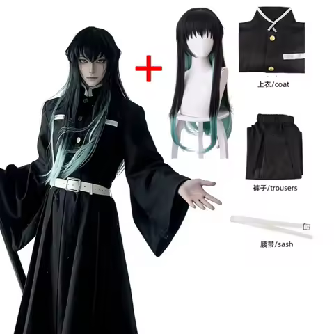 2026 Anime Character Tokito Muichiro Cosplay Costume Uniform Wig Adult Halloween Outfit