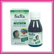 ซาร่า พาราเซตามอล sara Paracetamol 120mg/5ml ซาร่า ยาสามัญประจำบ้าน ลดไข้ สำหรับเด็กเล็ก