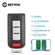 KEYYOU Smart Remote Key Fob For MITSUBISHI OUTLANDER FCCID OUC644M-KEY-N 315Mhz 2 1 Buttons