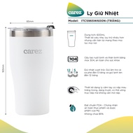 Ly Giữ Nhiệt Carez ITC596SW600N - TRẮNG- 600ml Inox 304 Không chứa BPA - Giữ nóng đến 5 tiếng giữ lạ