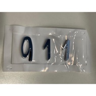 Porsche 911 Emblem Logo Wording Metal chrome