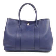 HERMES Epsom皮革Garden Party TPM銀扣手挽袋Bleu Saphir
