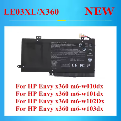 LE03XL Laptop Battery For HP Envy x360 796220-541 796356-005 HSTNN-PB6M HSTNN-UB60 HSTNN-UB6O YB5Q T
