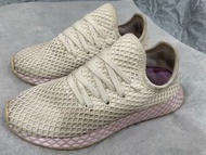 (女)ADIDAS DEERUPT RUNNER 白粉 編織網狀鞋