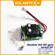 Volantex RC Airplane Parts 4CH Receiver With Gyro And Servos for 761-4 sport cub 500/761-5 P51 Musta
