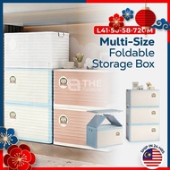 THE L41-90cm (24-284 Litre) Collapsible Multifunction Movable Storage Box With Bottom Pulley