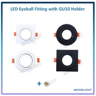 LED Eyeball Fitting / Casing (Black White Frame) Square &amp; Round for GU10 Bulb