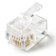 Blessed * Gold-Plated Three-Pronged Crystal Head {100 Pcs} 6P4C RJ11 Cat 5e STP FTP Telephone Wire C