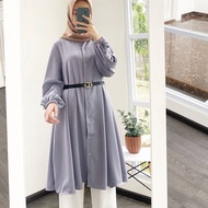 Tunik terbaru 2021 // Zeeya tunik lengan balon // free belt/sabuk pinggang