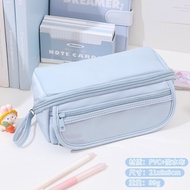 Macaron Pencil Box Large Capacity Pencil Cases Kawaii Simple Pencil Bag Student School Office Stationery Storage Supplies